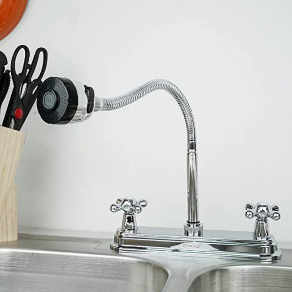 Chrome Flex Double Handle Faucet